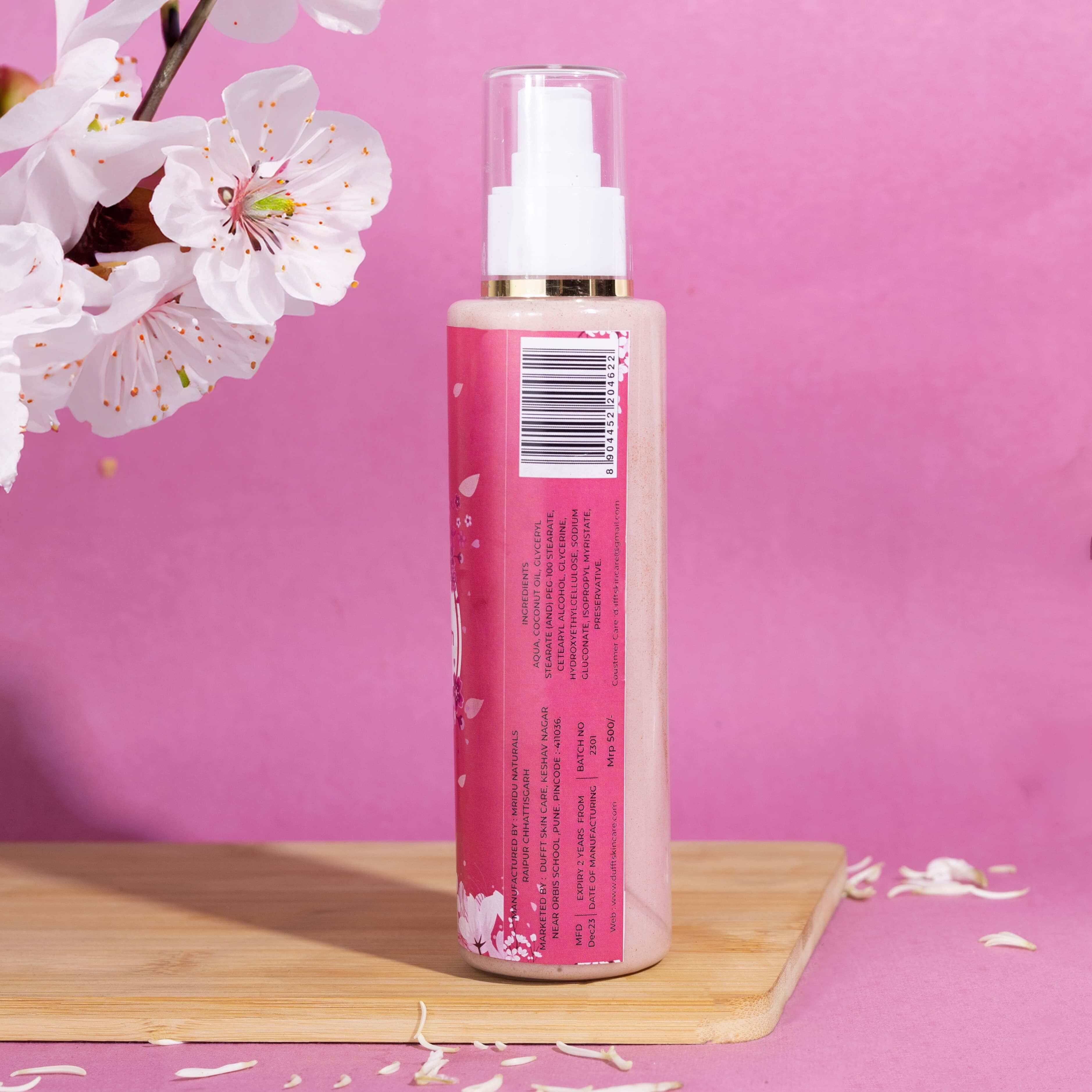 Cherry Blossom Body Lotion with Real Cherry Blossom Extracts, Coconut Oil & Glycerin (200ml) - Dufft Skin Care