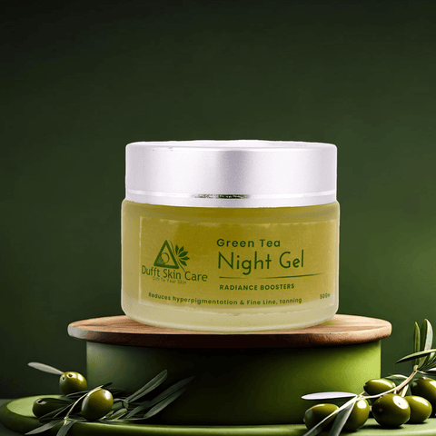 Green Tea Night Gel with Green Tea Extract, Rose Extract & Glycerin (50 grams) - Dufft Skin Care