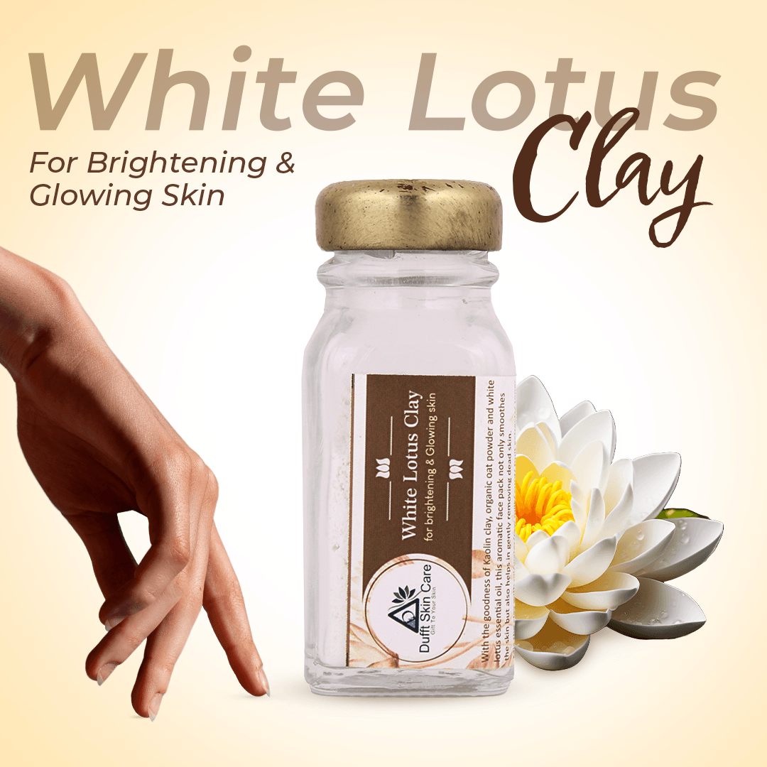 White Lotus Clay Mask with Kaolin Clay, Organic Oat Powder & White Lotus Essential Oil (30 grams) - Dufft Skin Care