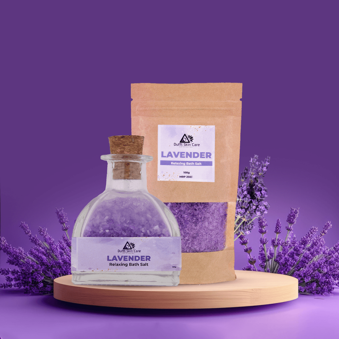 Lavender Bath Salt (Comes in Luxurious Glass Bottle) - Dufft Skin Care