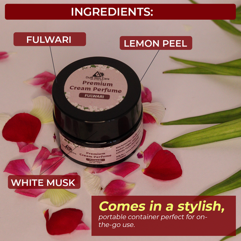 Fulwari Premium Cream Perfume, with notes of lemon peal, rose an luxury white musk (15gm)