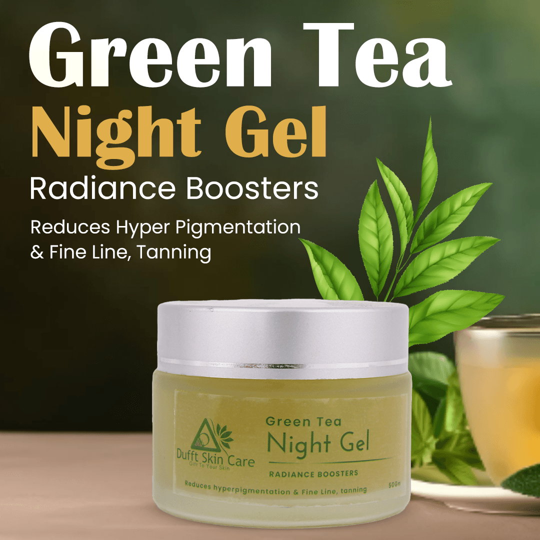 Green Tea Night Gel with Green Tea Extract, Rose Extract & Glycerin (50 grams) - Dufft Skin Care