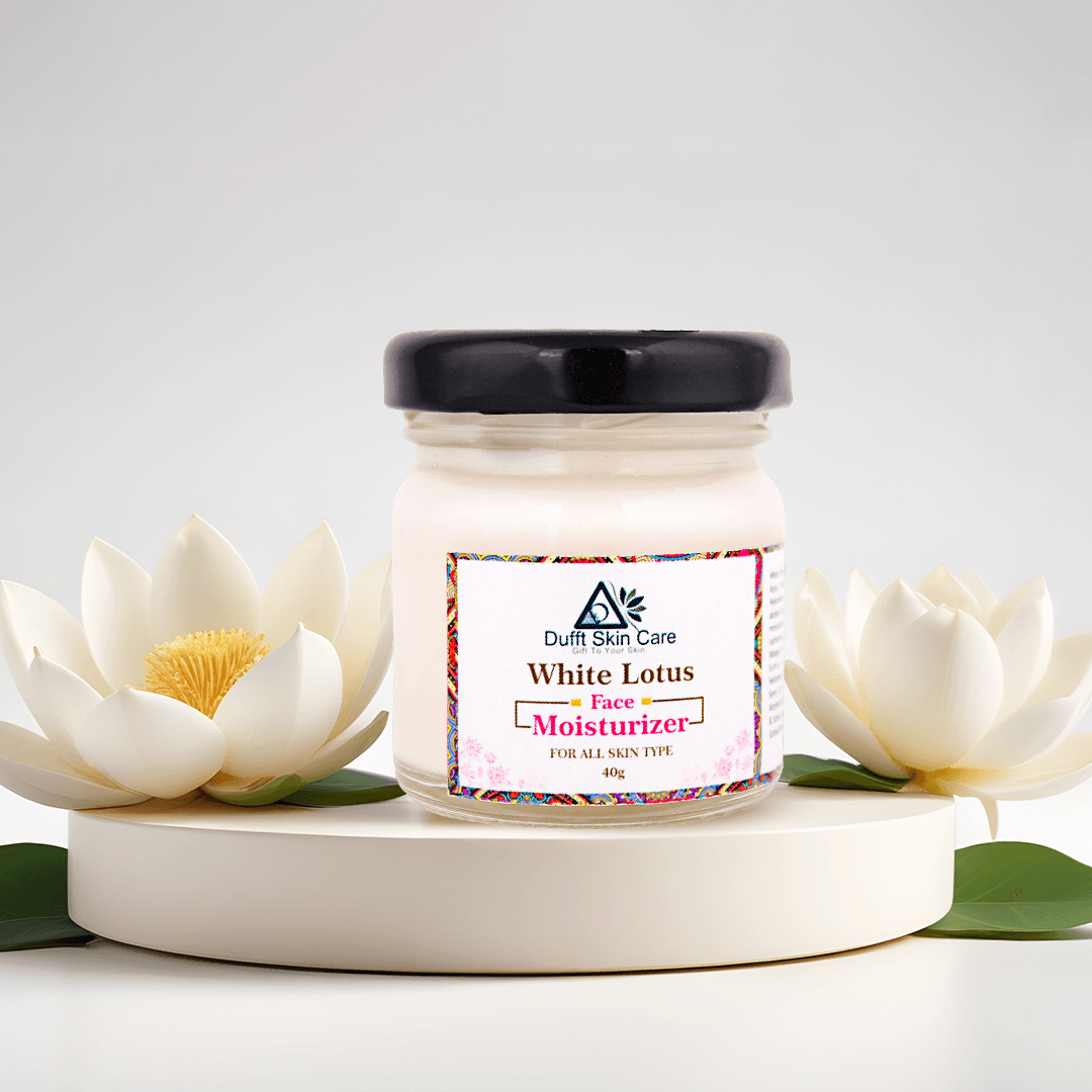 White Lotus Face Moisturiser with Real Lotus & Hemp Oil (40gram) - Dufft Skin Care