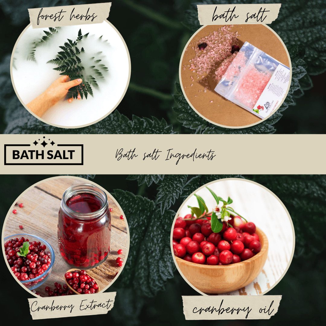 Cranberry Bath Salt Infused with Aromatic Blends (100 grams, Perfect for Rejuvenation & Indulgent Bathing Experience) - Dufft Skin Care